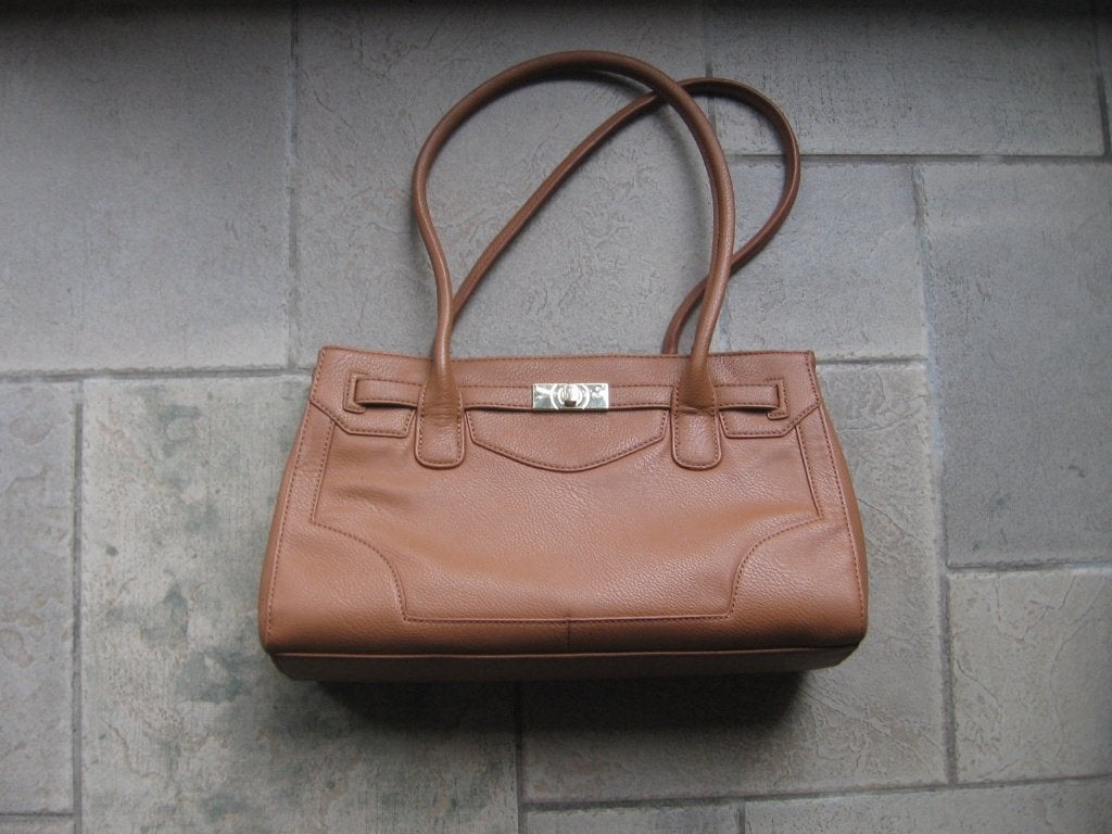 camelkleurige lederen handtas Piure Merk Piure, Ophalen, Zo goed als nieuw, Bruin, Handtas