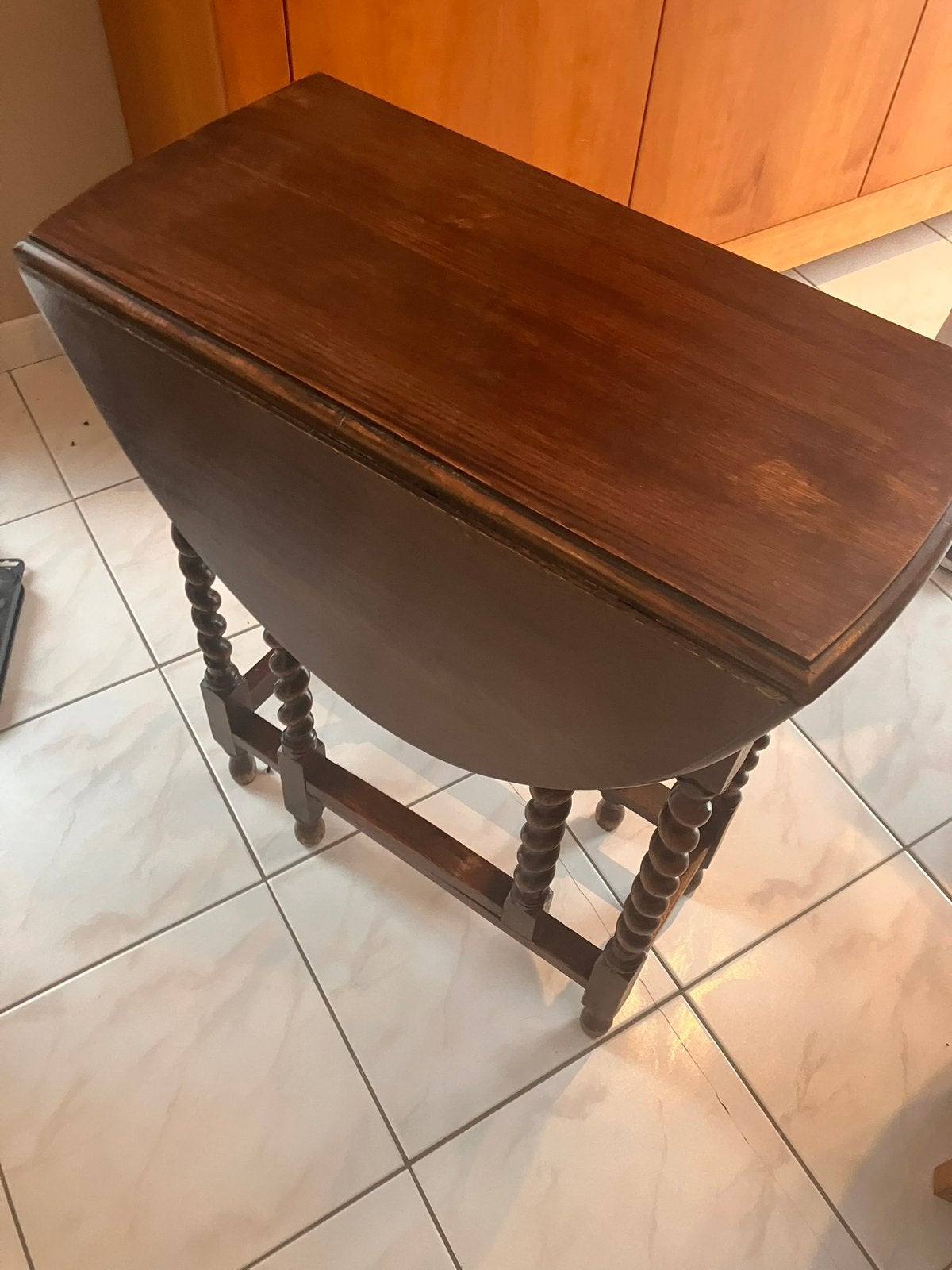 Antieke eiken hangoortafel/gateleg table, Enlèvement