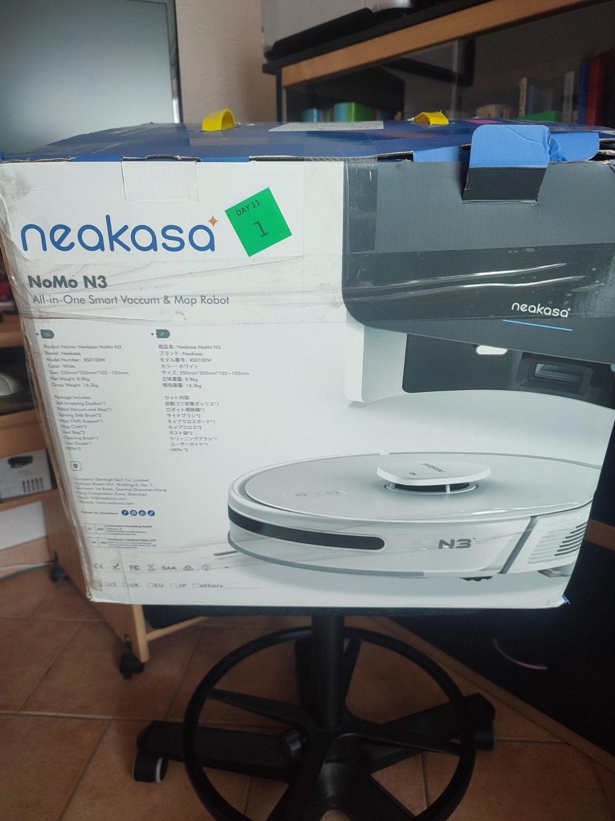 Neakasa nomo n3 robotstofzuiger, Elektronische apparatuur, Stofzuigers, Ophalen of Verzenden, Reservoir, Automatisch legen