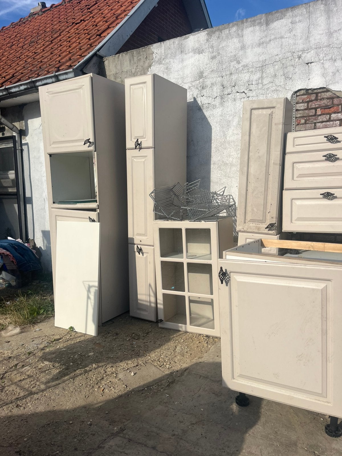 Complete landelijke keuken zonder toestellen en werkblad, Ophalen, Zo goed als nieuw