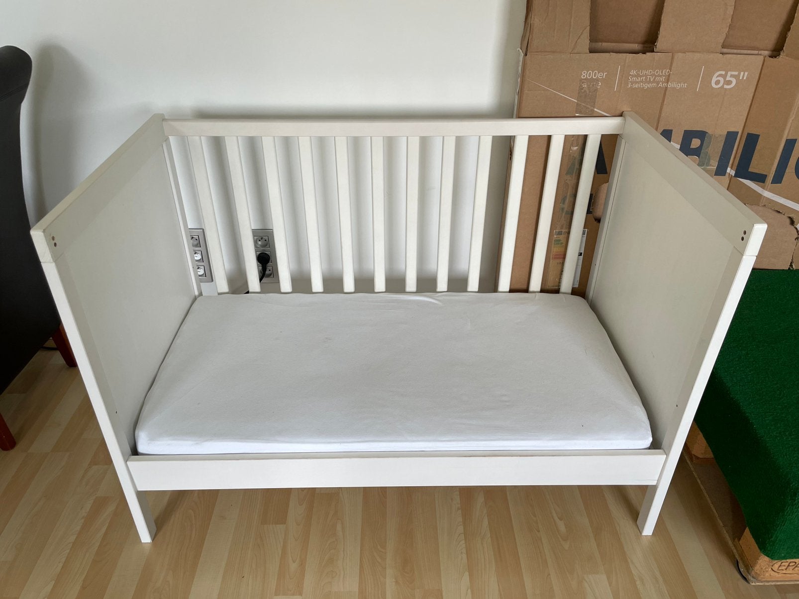 Babybed (en peuter) ikea, Ophalen, Gebruikt, Matras