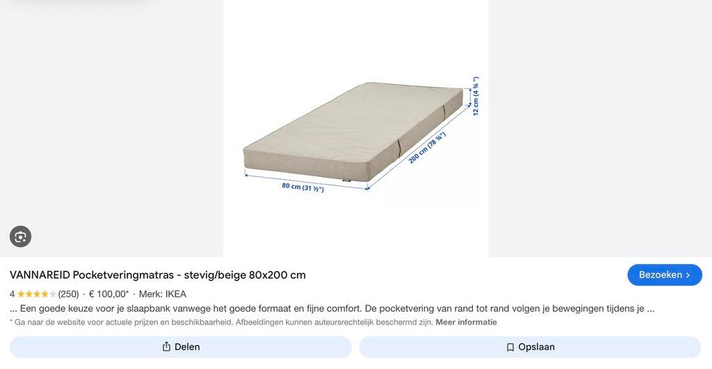 Ikea matras 200/80, Enlèvement, Comme neuf, Matelas