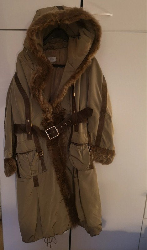 manteau capuche femme, Enlèvement ou Envoi, Beige, Elégance Paris, Taille 42/44 (L)