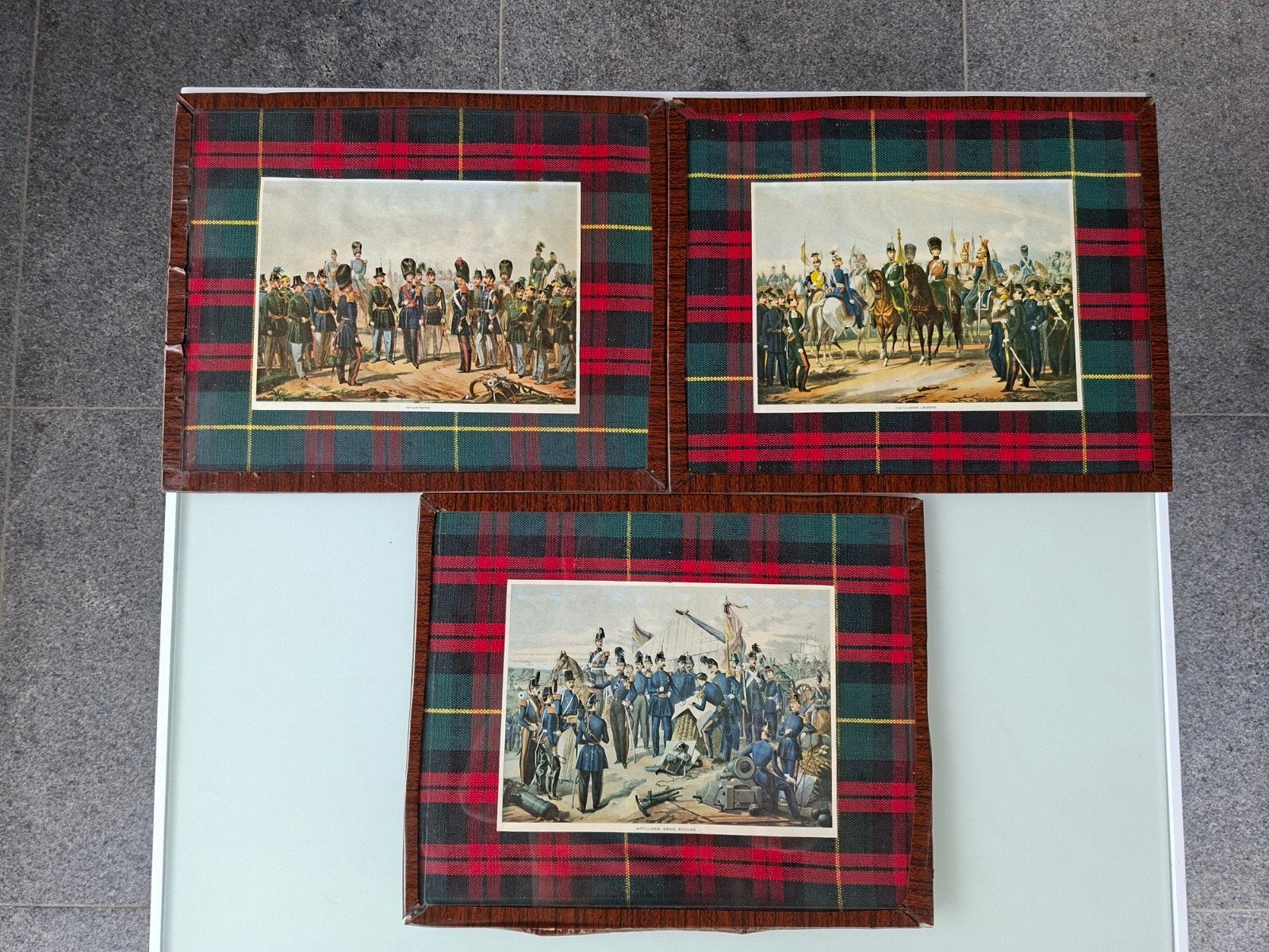 3x Tartan kaders Schotse/Britse regimenten, Antiek en Kunst, Ophalen