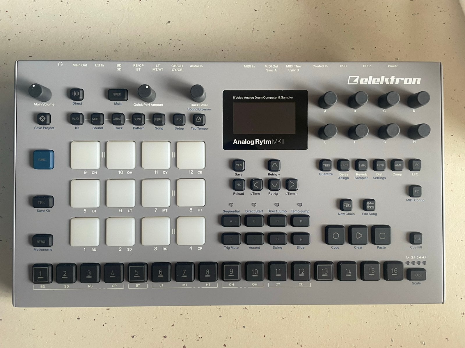 Elektron Analog Rytm MKII - Grey, Ophalen, Zo goed als nieuw