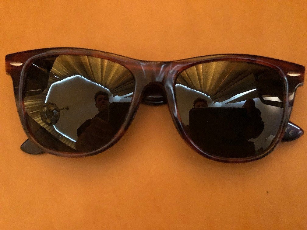 Vintage zonnebril B&L Ray-Ban Wayfarer II L1725 tortoise W9, Enlèvement ou Envoi, Comme neuf, Brun, Ray-Ban