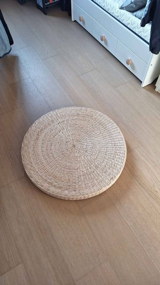 Deux tapis tressés décoratifs pouvant servir d'assise, Maison & Meubles, Rond, 50 à 100 cm, Comme neuf, Enlèvement
