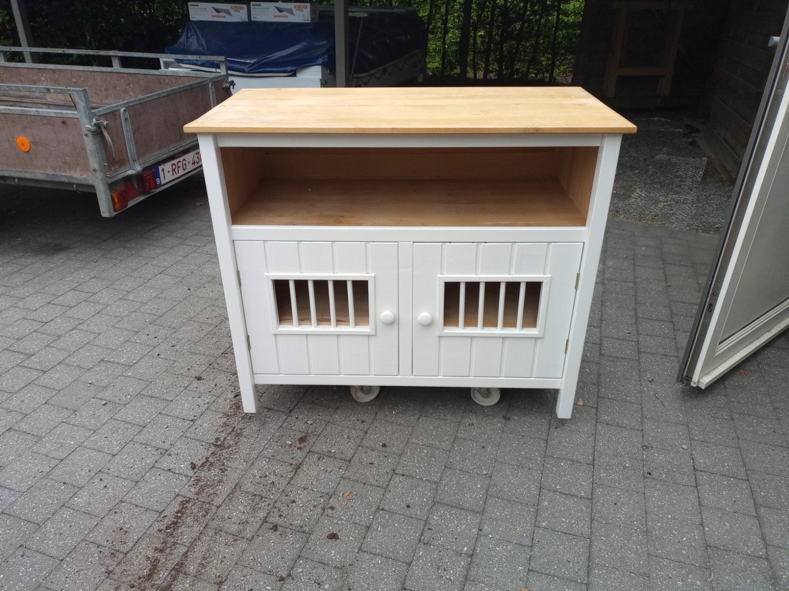 massieve houten kast, Comme neuf, 100 à 150 cm, Enlèvement, Autres essences de bois