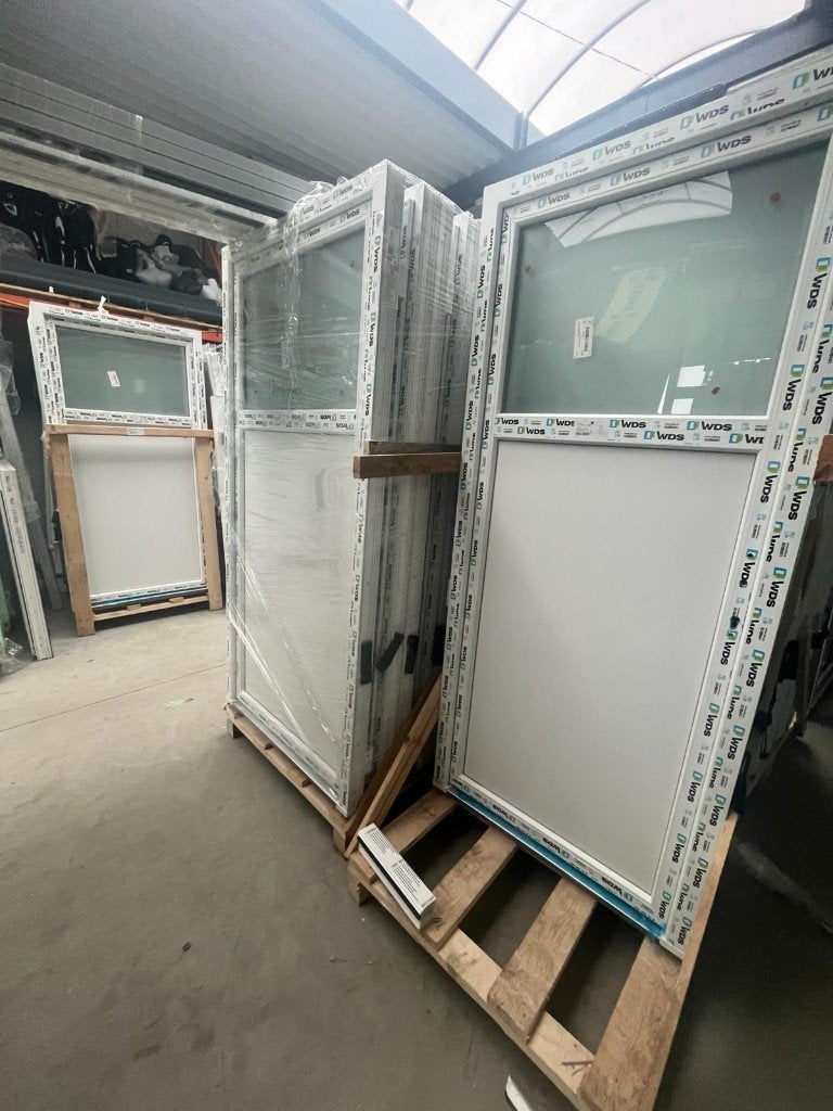PORTE PVC BLANCHE – DOUBLE VITRAGE (Poignée + barillet), Enlèvement, Neuf