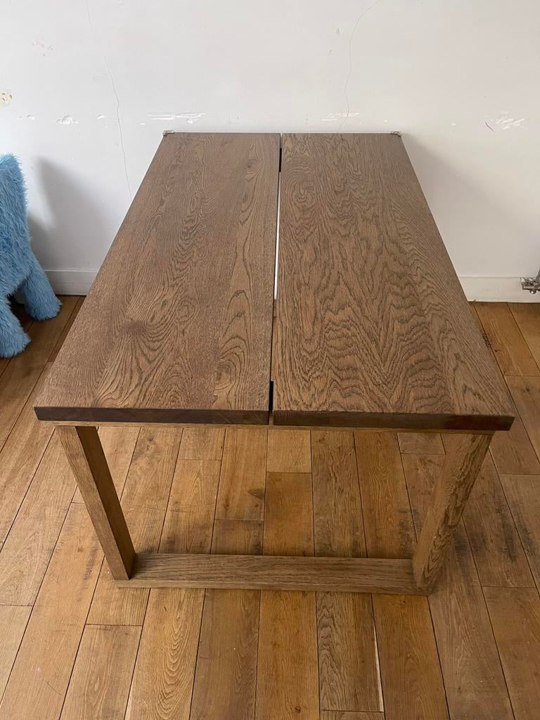 IKEA 4-persoons eettafel, bruin gebeitst eikenfineer, Huis en Inrichting, Tafels | Eettafels, 100 tot 150 cm, Eikenhout, Zo goed als nieuw