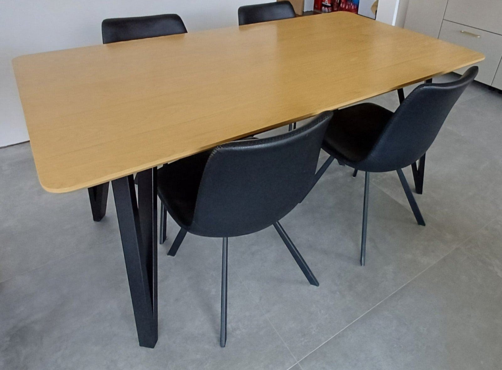Tafel met 4 stoelen, Ophalen, Gebruikt, 50 tot 100 cm, 150 tot 200 cm