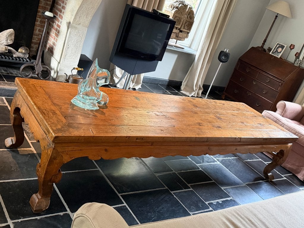 Landelijk massief eiken salontafel in zeer goede staat!, Huis en Inrichting, Ophalen, 50 – 75, Eikenhout, 200 cm of meer