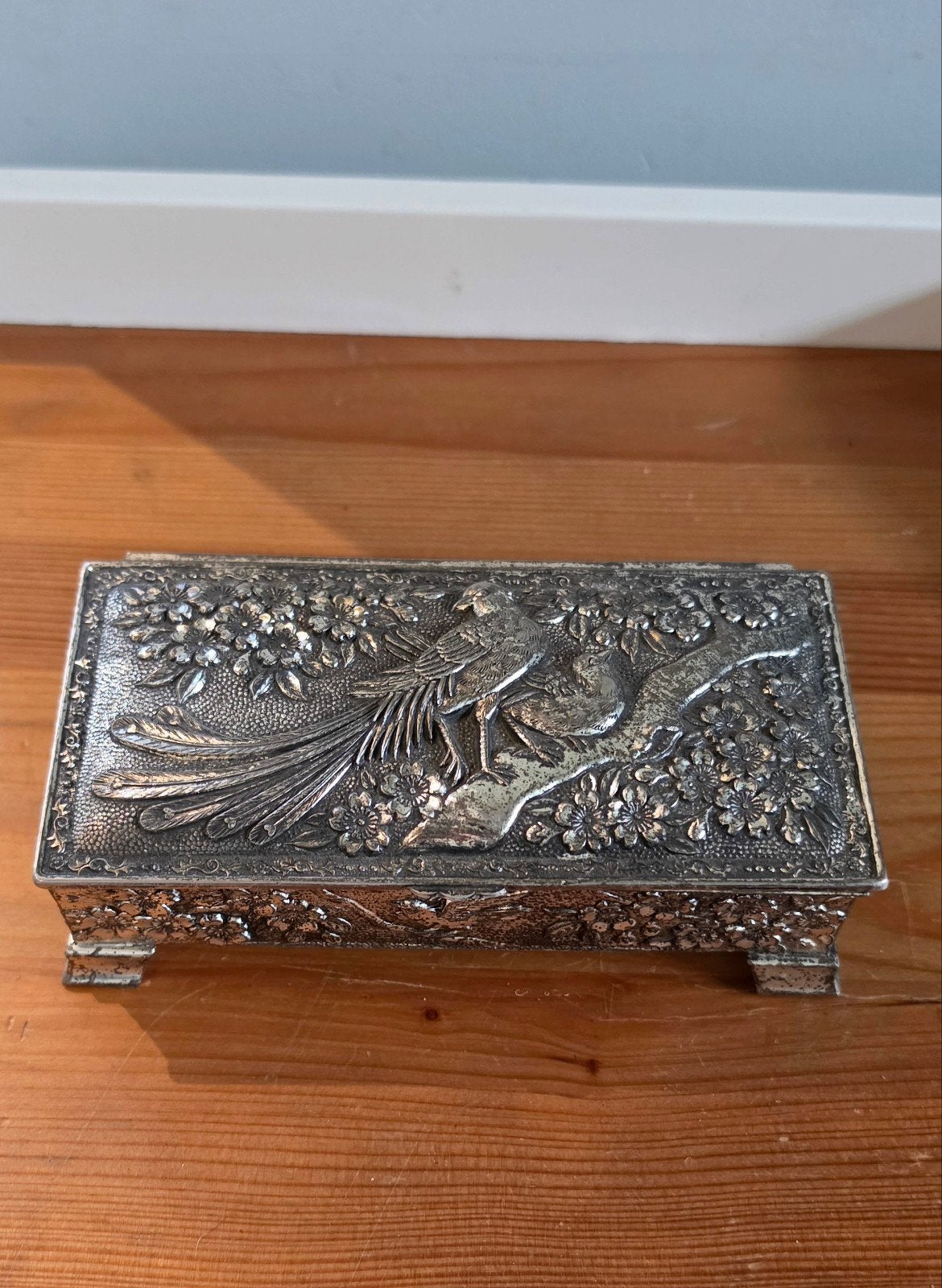 • Coffret à bijoux ancien Japon (antimonium), Antiquités & Art, Enlèvement ou Envoi, Argent