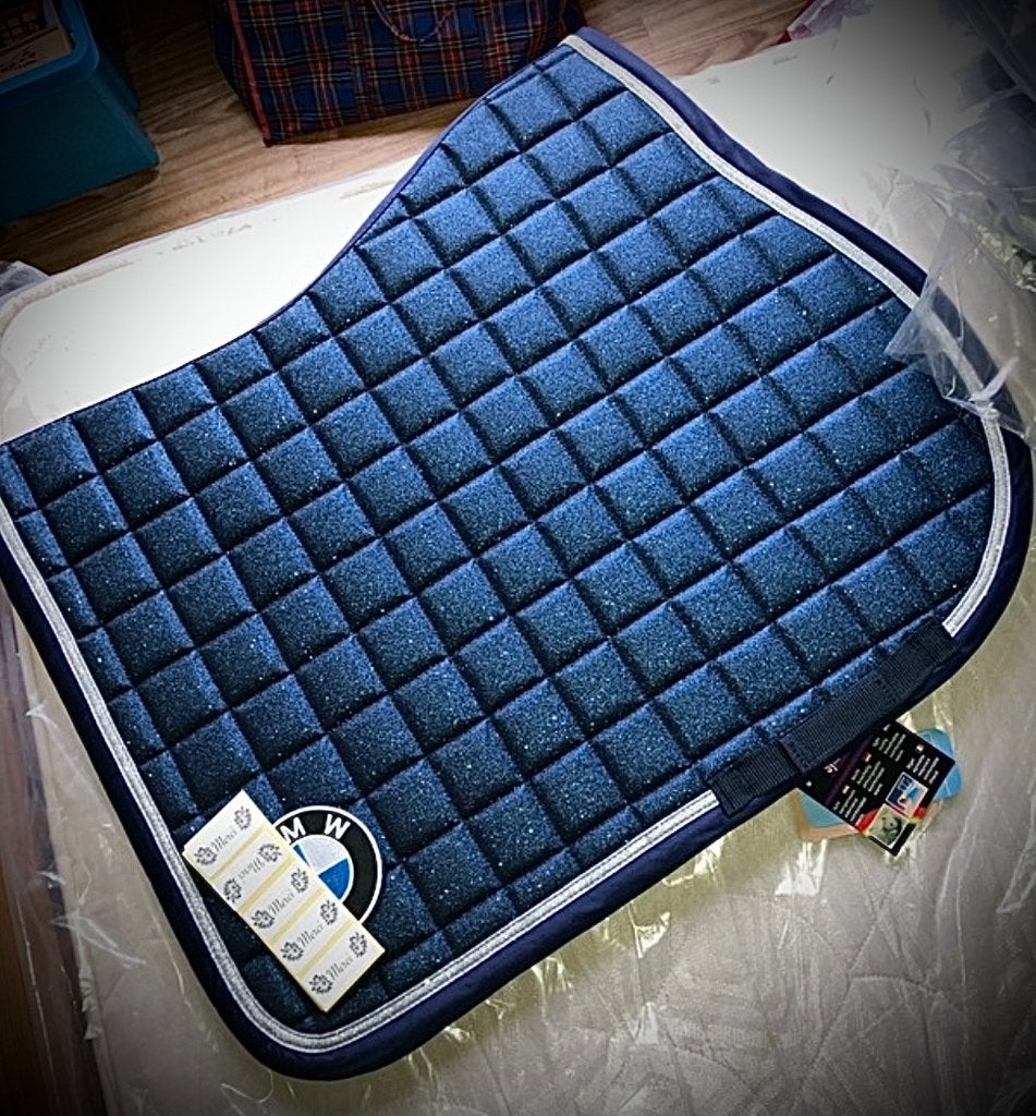 Tapis de selle à paillettes, Full (L), Bleu, Enlèvement ou Envoi, Comme neuf