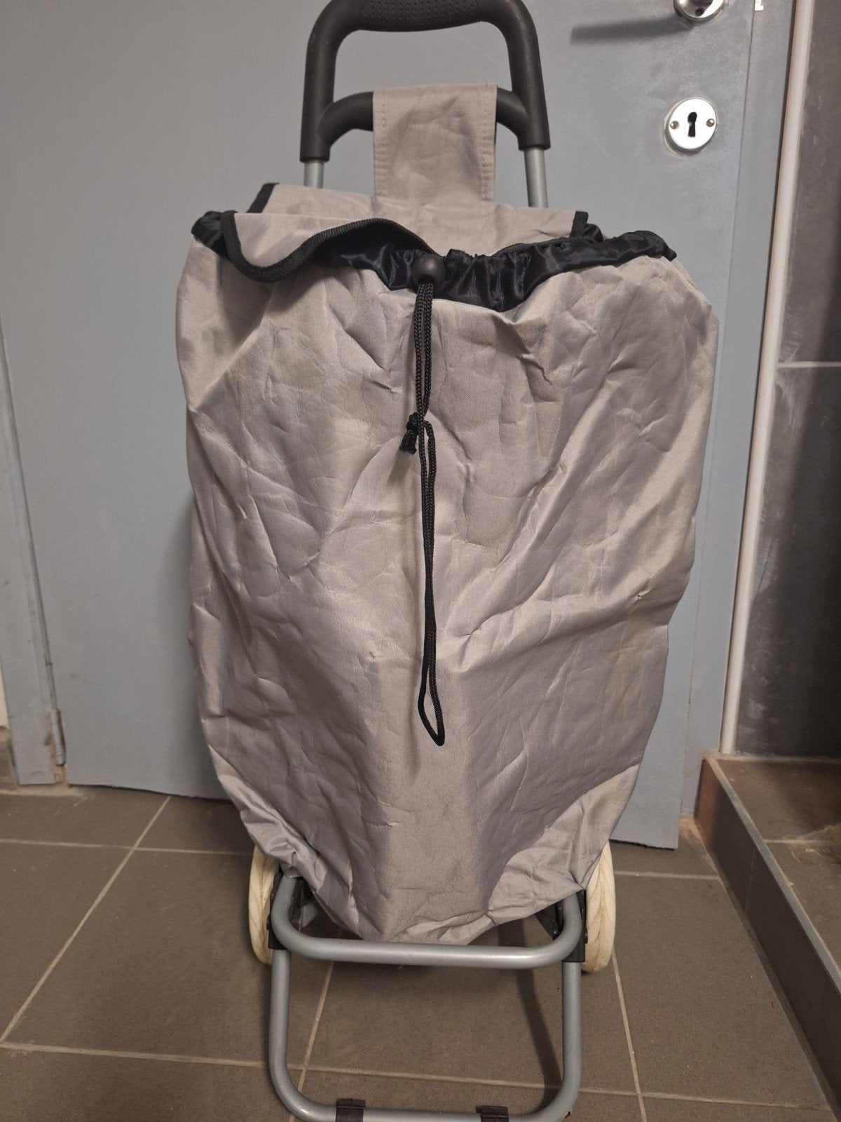caddie de course, Utilisé, Gris, Roulettes, 75 cm ou plus