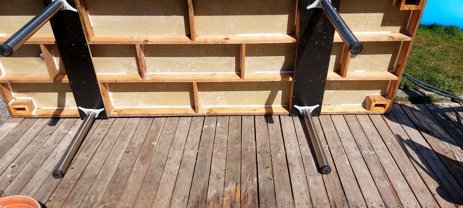 zelfgemaakte grote tafel . en 10 stoelen., Tuin en Terras, Ophalen