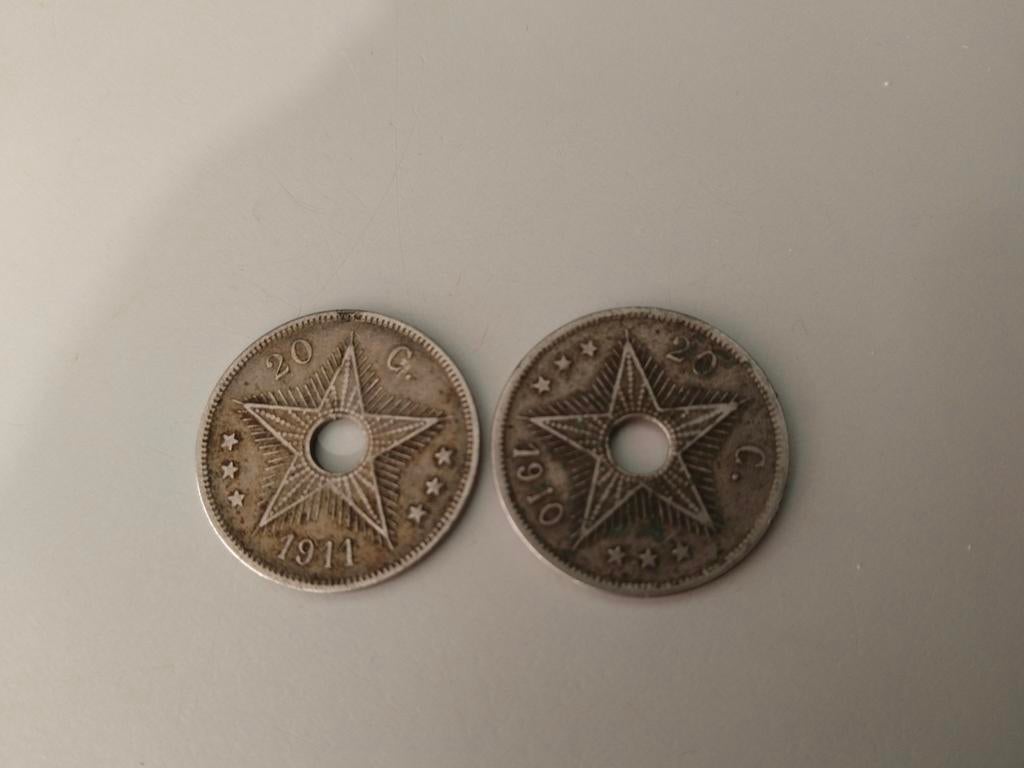 Munten Belgisch Congo 20ct, Enlèvement ou Envoi