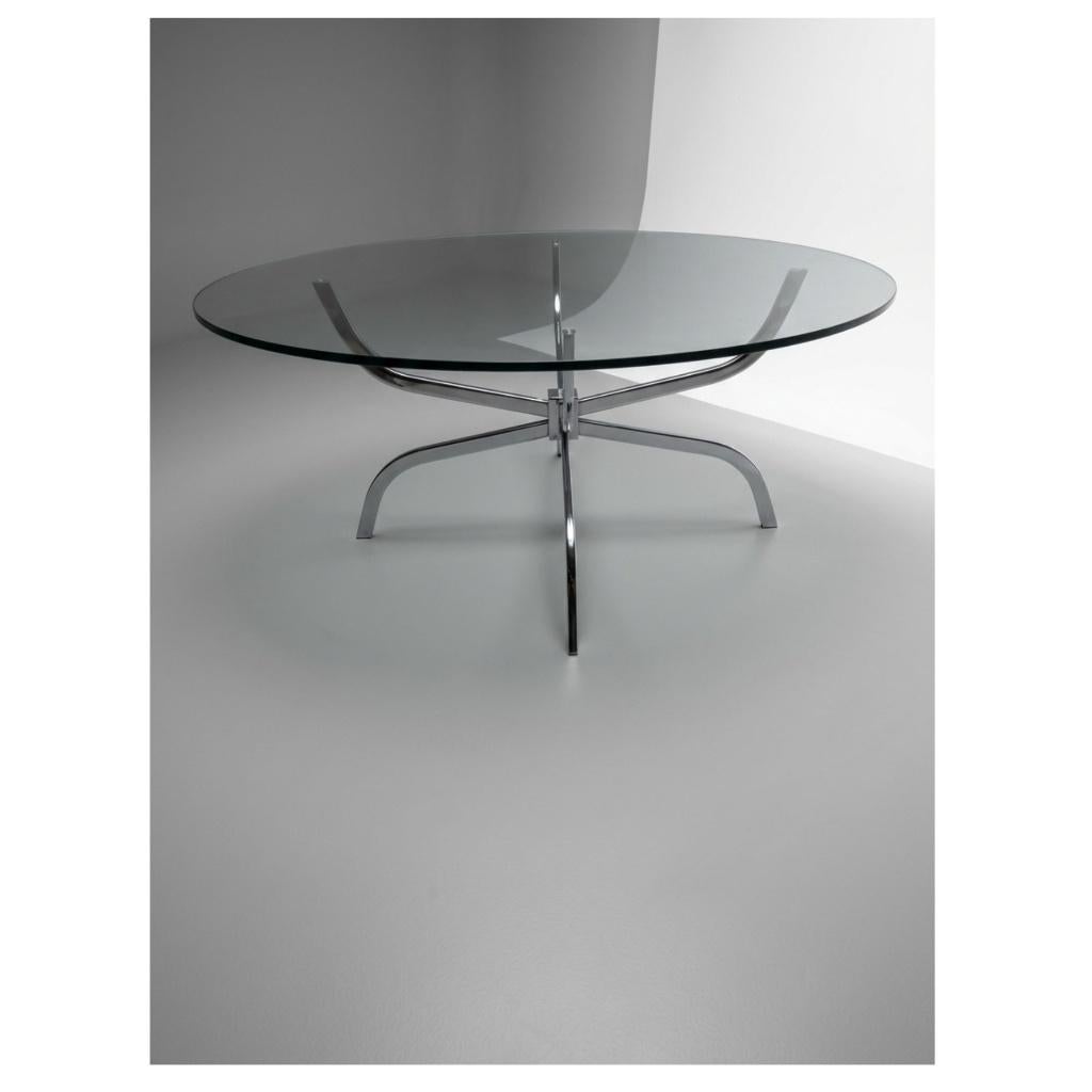 Prachtige vintage salontafel 70's - space age, Moins de 50 cm, Geen, Verre, Rond