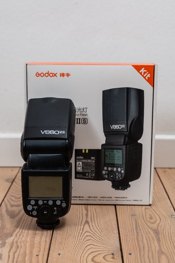 Set van 2 Godox reportageflitsers V860II voor Sony, Gebruikt, Externe flitser, Ophalen of Verzenden, TTL