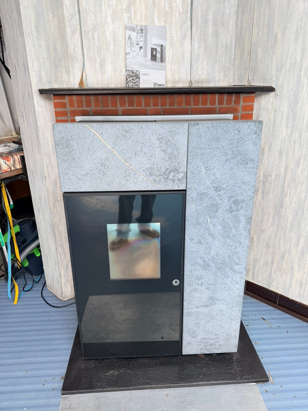 pelletkachel RIKA TOPO 10 kW – speksteen – werkend, Huis en Inrichting, Kachels, Ophalen, Elektrisch, Zo goed als nieuw, Pelletkachel