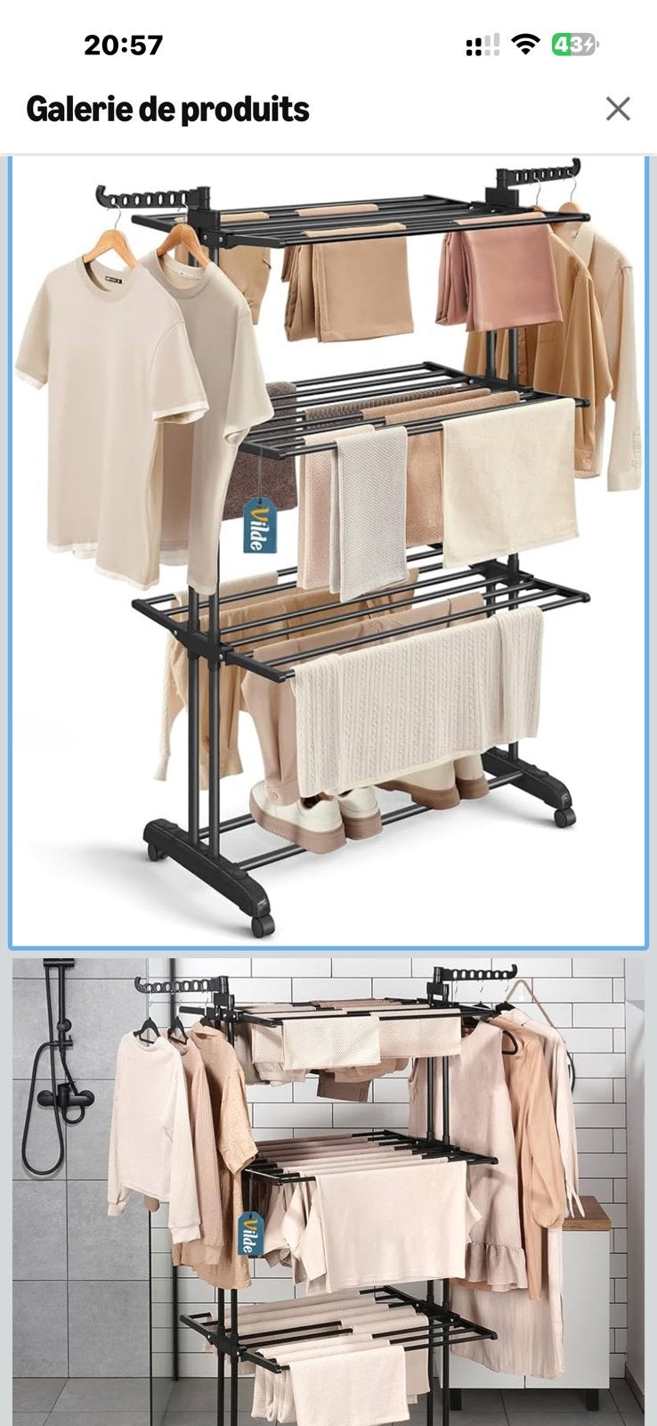 Sechoir etendoir linge, Enlèvement, Avec roues, Comme neuf