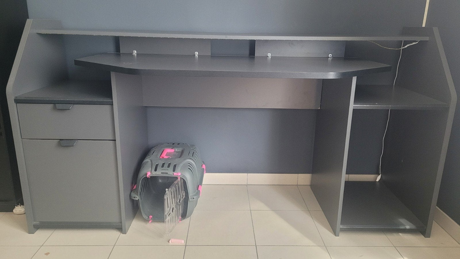 bureau, Maison & Meubles, Enlèvement, Comme neuf, Gris, Bureau gaming