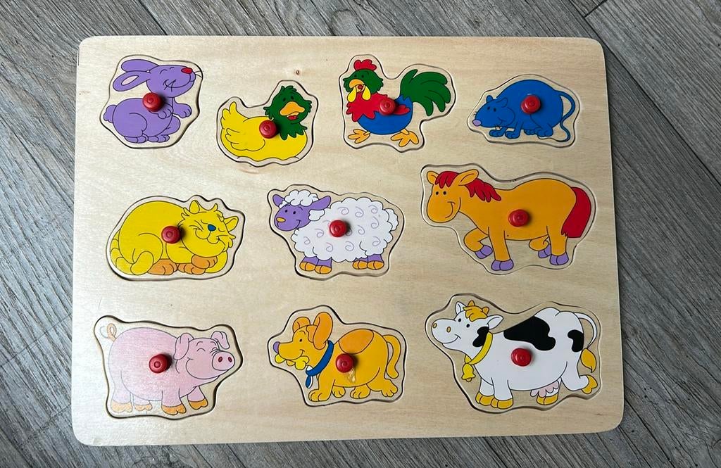 Inlegpuzzel boerderij, Ophalen, 10 tot 50 stukjes, Zo goed als nieuw, Van hout