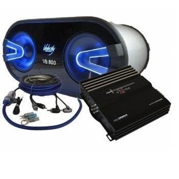 Blauwpunkt subwoofer set met blauwe verlichting, Ophalen of Verzenden, Nieuw