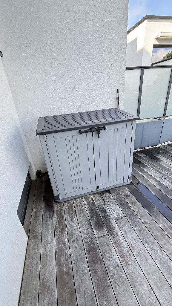 Keter store-it-out NOVA tuinkast grijs met dubbele deuren, Ophalen, Zo goed als nieuw, Hout, Overige typen