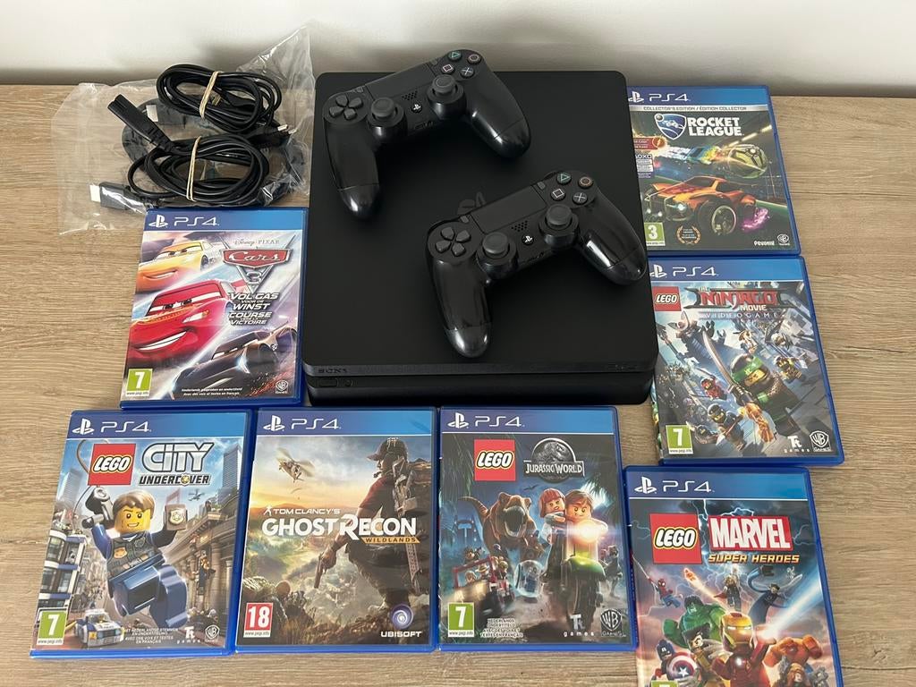 Ps4 1TB geheugen + 7 games, Met 2 controllers, Ophalen of Verzenden, 1 TB, Gebruikt