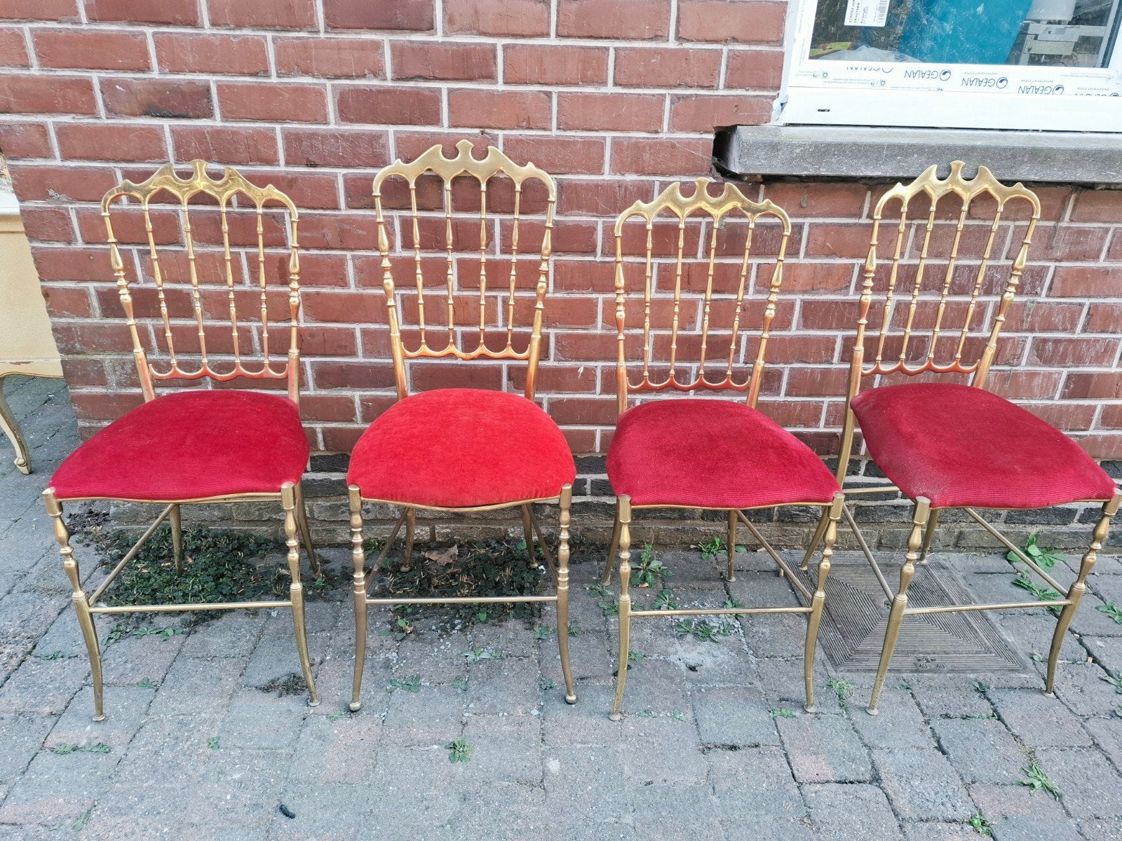 4 koperen stoelen, Antiek en Kunst, Antiek | Brons en Koper, Ophalen