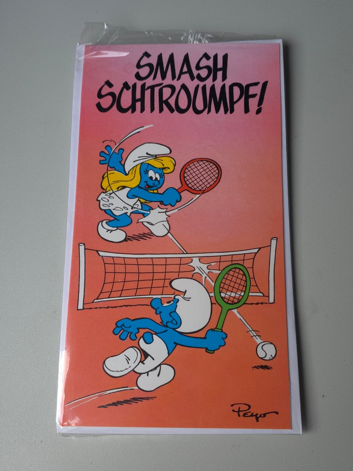 Ancienne carte + enveloppe schtroumpf schtroumpfette, Collections, Envoi, Neuf, Schtroumpfette, Autres types