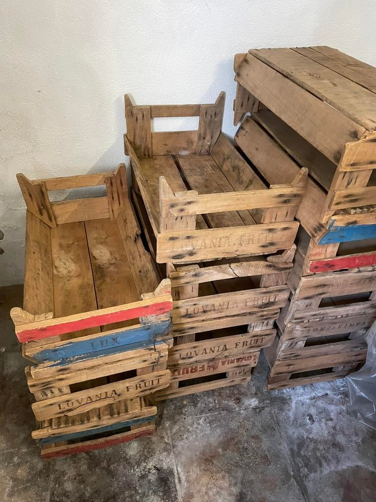 Oude houten druivenbakjes, Ophalen, Gebruikt