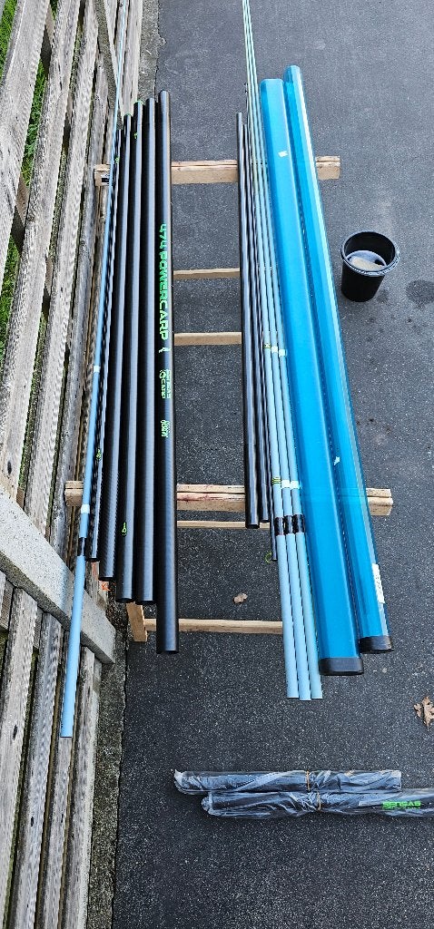 Sensas Power Carp 474 / 11.5 meter powerpack, Watersport en Boten, Ophalen, Zo goed als nieuw, Complete hengel