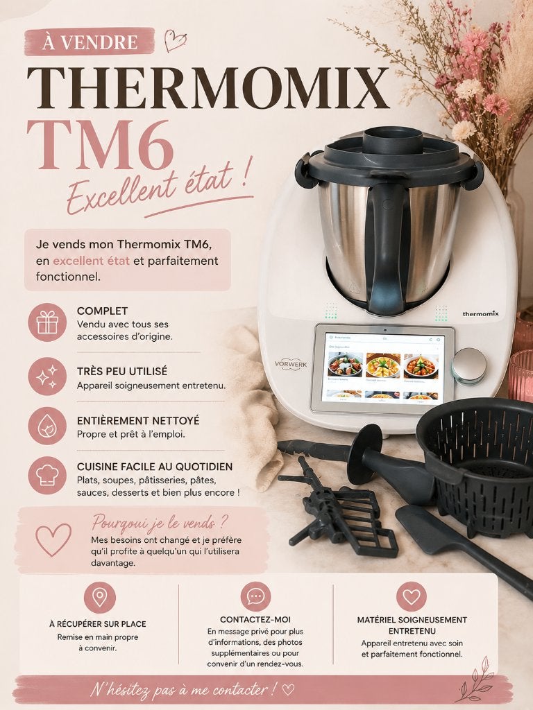 Thermomix tm6, Elektronische apparatuur, Ophalen, 3 snelheden of meer, Zo goed als nieuw, 2 tot 3 liter