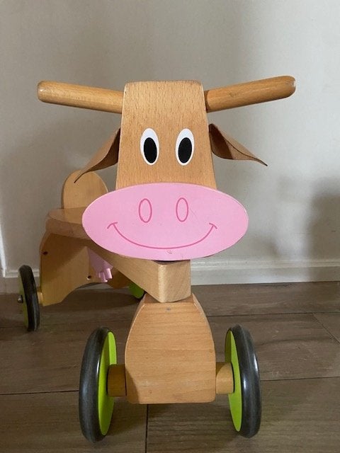 Loopwagen Scratch in vol hout, Ophalen of Verzenden, Gebruikt, Rij- of Hobbelspeelgoed