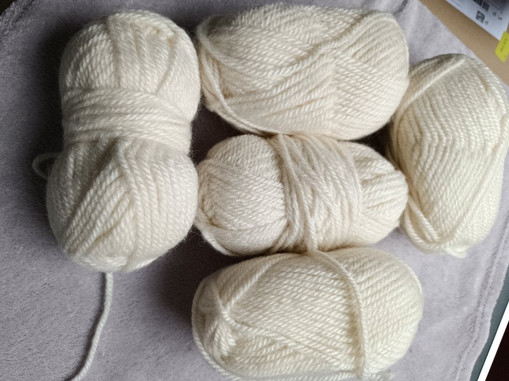 5 x 100 gr wol gebroken wit, Hobby & Loisirs créatifs, Enlèvement ou Envoi, Neuf, Tricot ou Crochet, Laine ou Fils