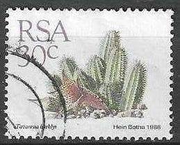 Zuid-Afrika 1988 - Yvert 668 - Vetplanten met bloemen (ST), Postzegels en Munten, Postzegels | Afrika, Gestempeld, Zuid-Afrika