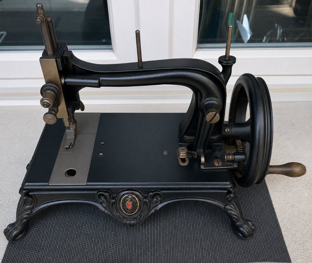 Machine à coudre ancienne Rhenania 1878, Antiquités & Art, Enlèvement ou Envoi