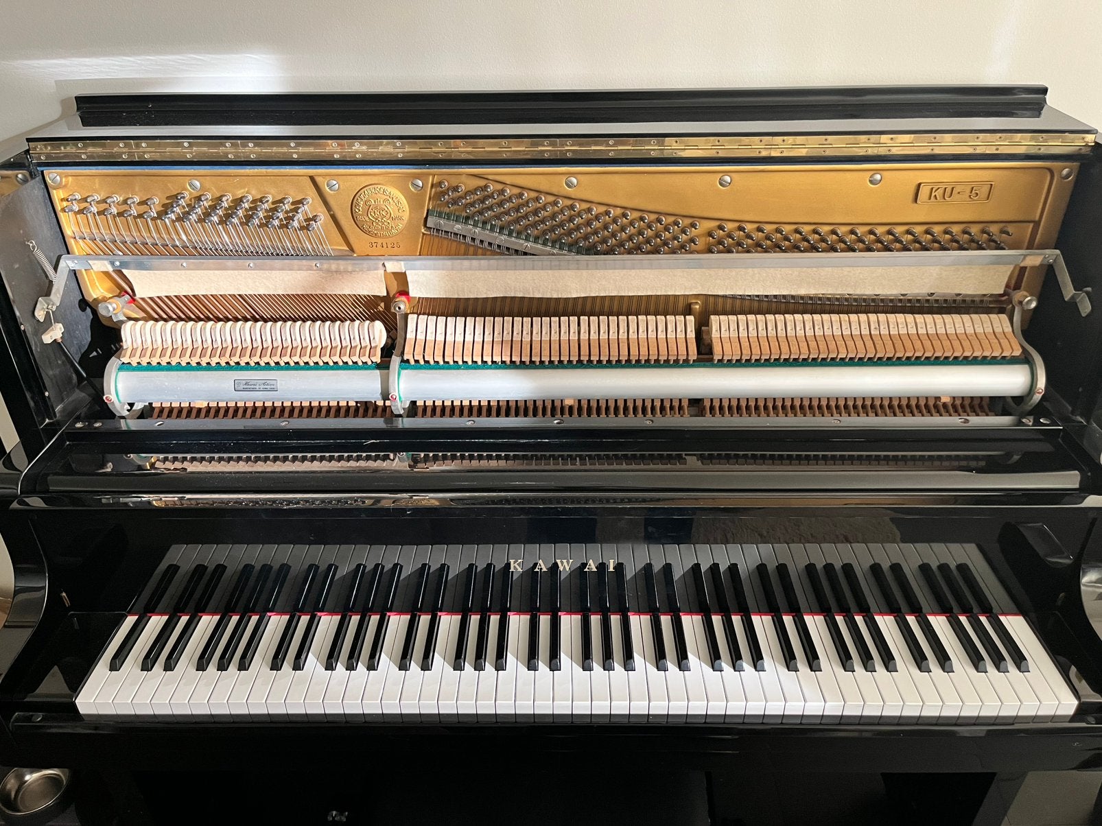 KAWAI KU-5  goed onderhouden buffetpiano, Musique & Instruments, Brillant, Comme neuf, Enlèvement, Piano