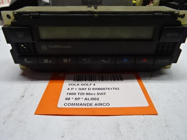 BEDIENINGSPANEEL AIRCO Golf IV (1J1) (5HB00761702), Gebruikt, Volkswagen, Volkswagen AG, Kundenbetreuung@volkswagen.de
