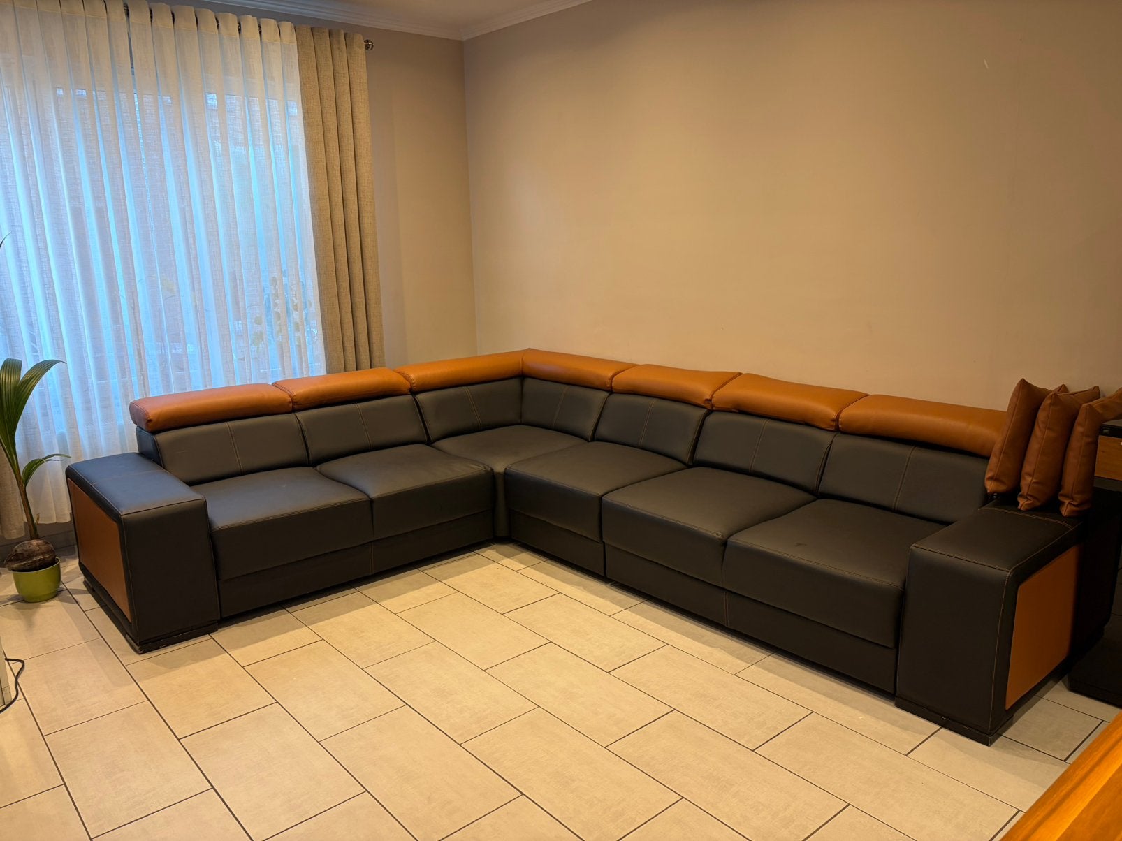 Hoeksalon in mooie staat, Huis en Inrichting, Ophalen, Zo goed als nieuw, Leer