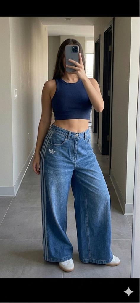 Adidas jeans size 42-44, Kleding | Dames, Spijkerbroeken en Jeans, Ophalen, Nieuw