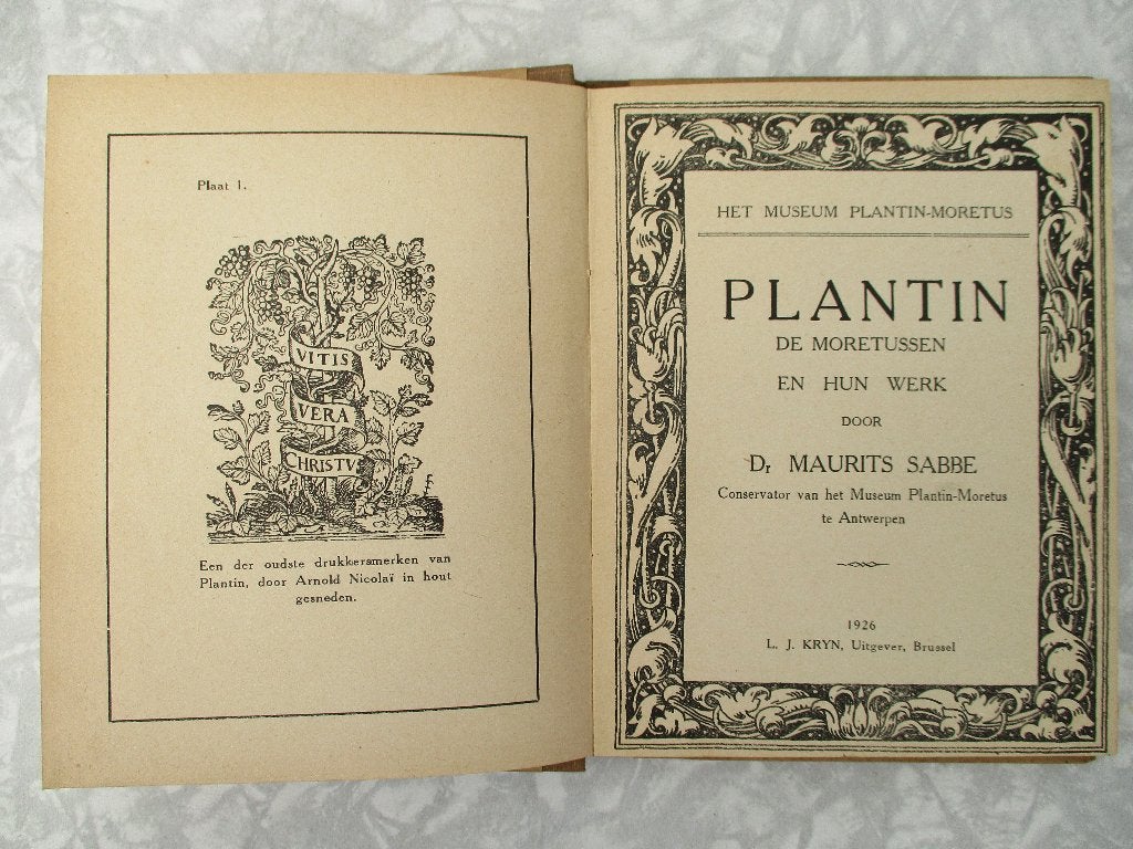 1926 : PLANTIN-MORETUS museum te Antwerpen : Dr M. SABBE, Antiek en Kunst, Ophalen of Verzenden