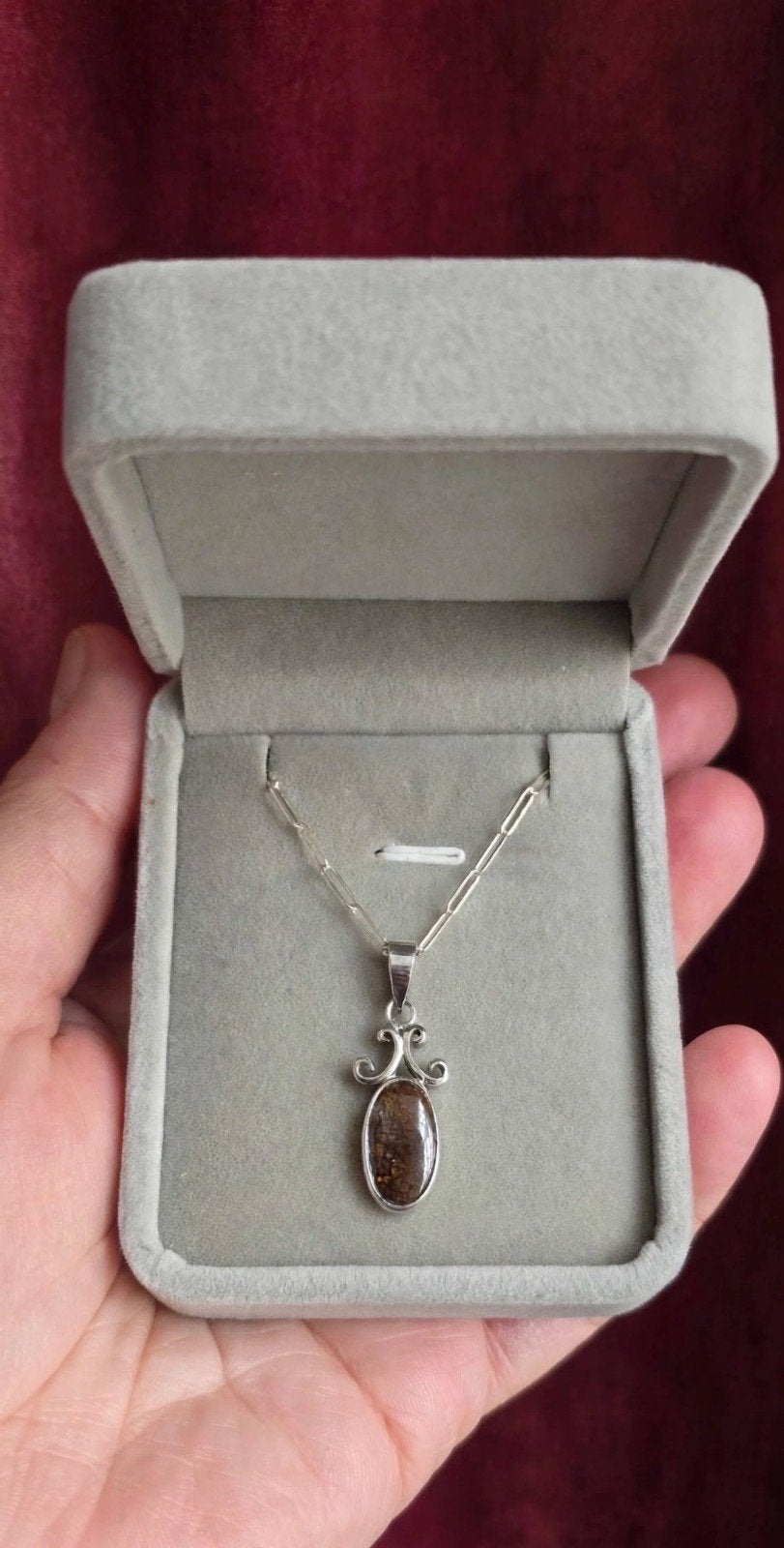 Pendentif en argent massif avec opale Yowah d'Australie, Neuf, Enlèvement, Avec pierre précieuse, Argent