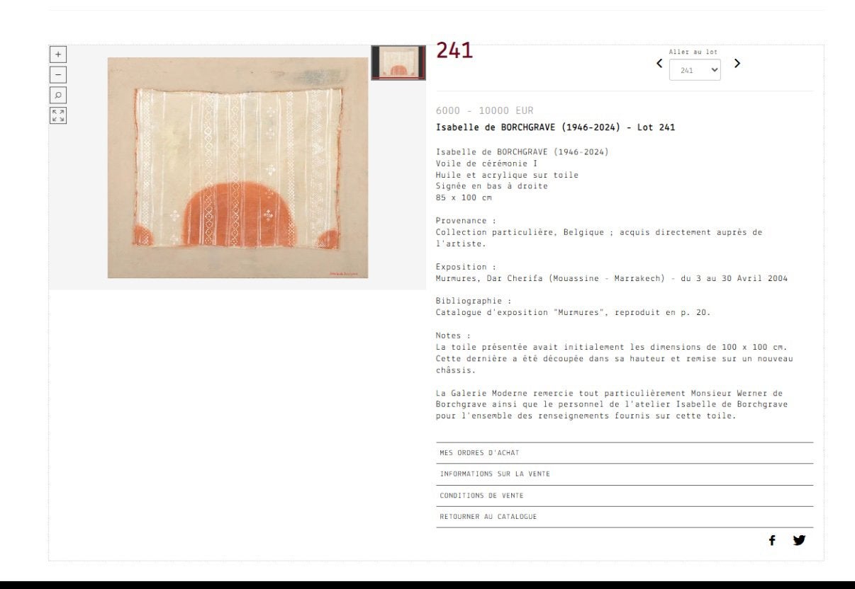 Isabelle de Borchgrave – Tableau signé original, Antiquités & Art, Enlèvement