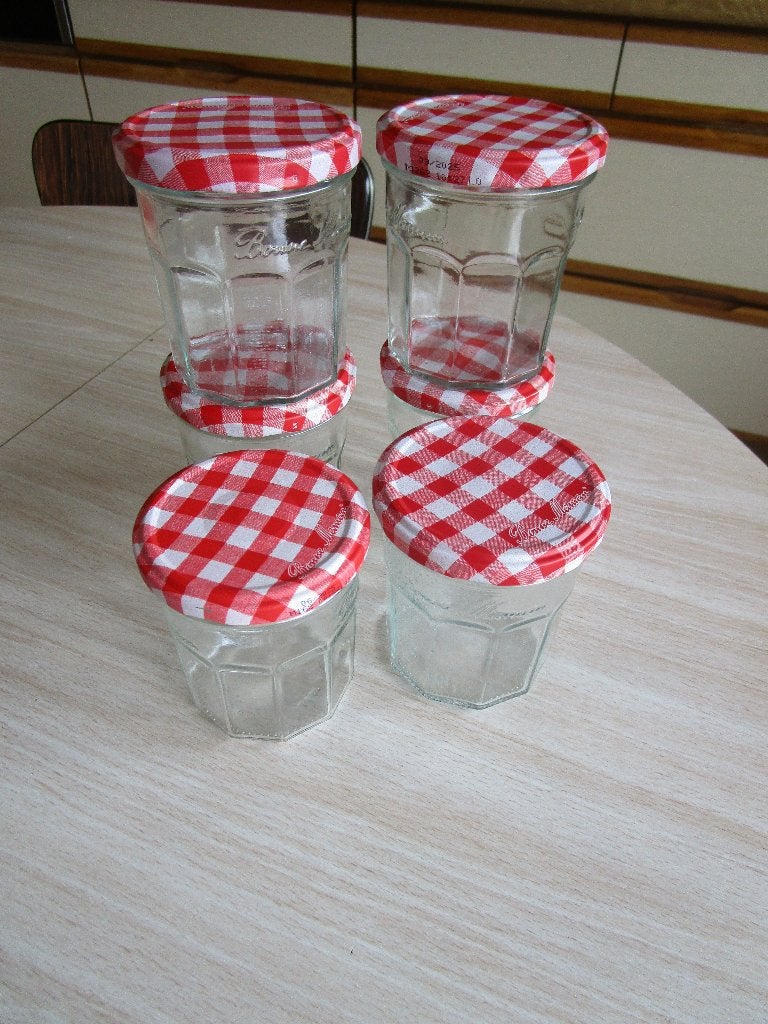 Pots à confiture Bonne maman, Maison & Meubles, Verre, Rouge, Pot de stockage, Comme neuf