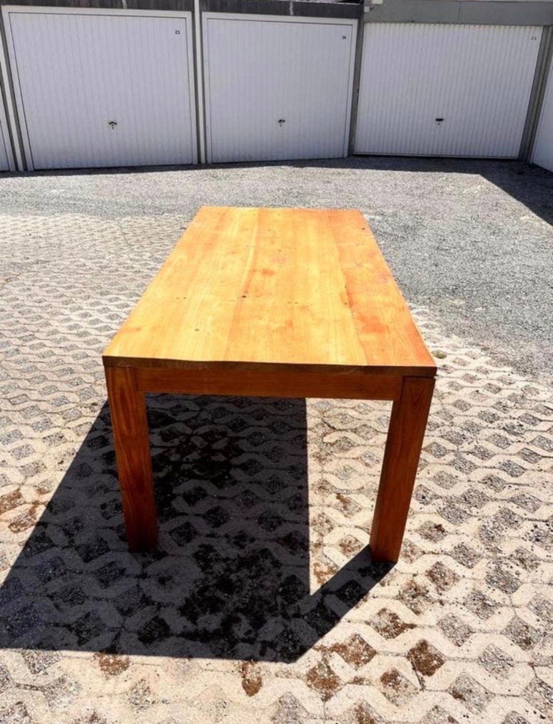 Teak tuintafel, Jardin & Terrasse, Tables de jardin, Enlèvement, Utilisé, Rectangulaire, Bois de teck