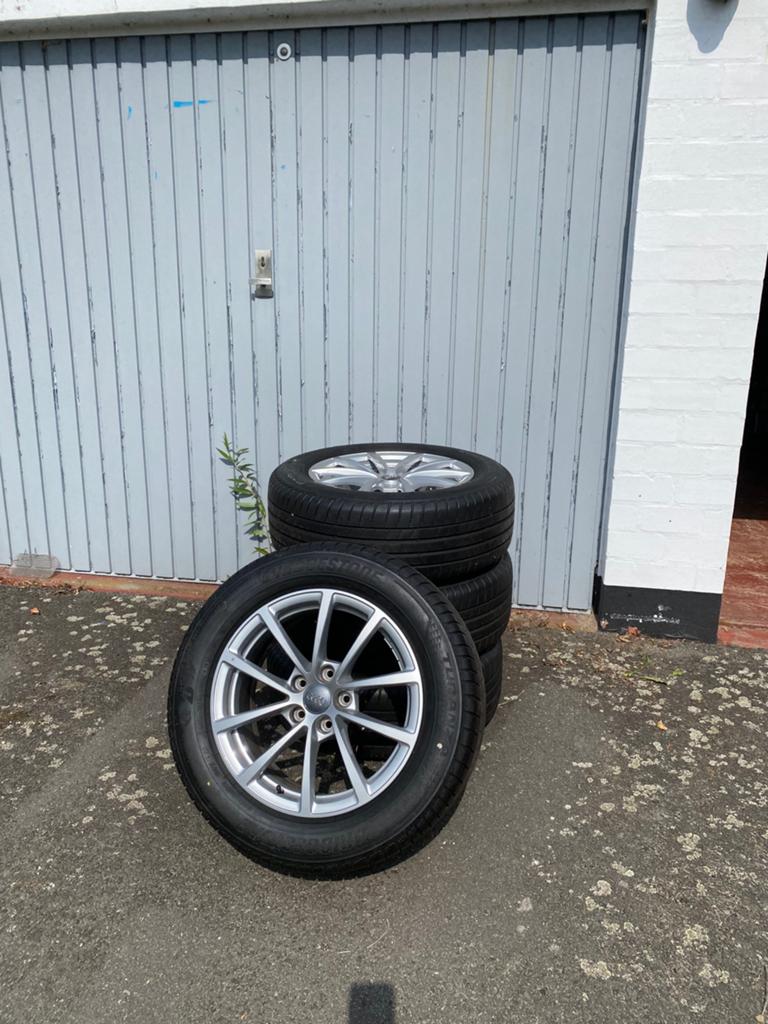 4 banden met velgen Bridgestone, Auto-onderdelen, Banden en Velgen, Ophalen, Gebruikt, All Season, Band(en)