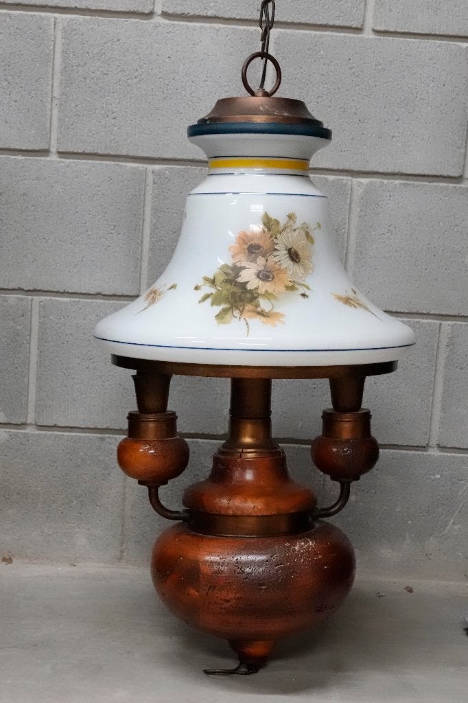 antieke hanglamp, Ophalen, Gebruikt, Glas